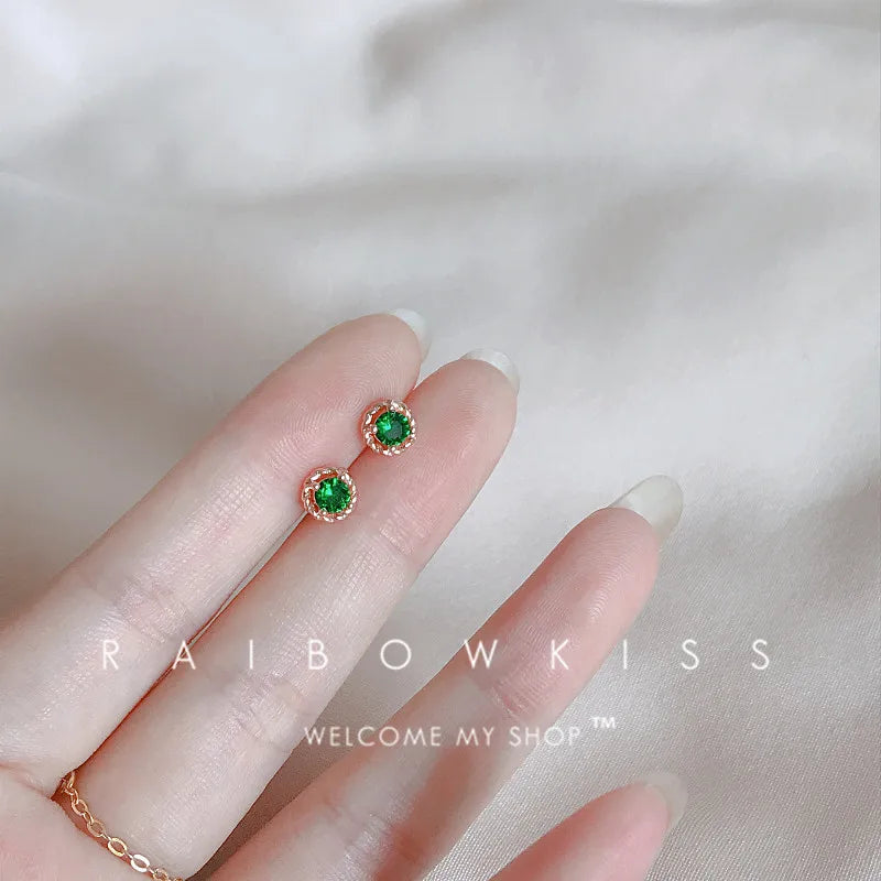 Tibetan Silver Mini Crystal Butterfly Sweet Stud Earrings for Women Flower Helix Cartilage Tragus Lobe Teen Ear Piercing Jewelry
